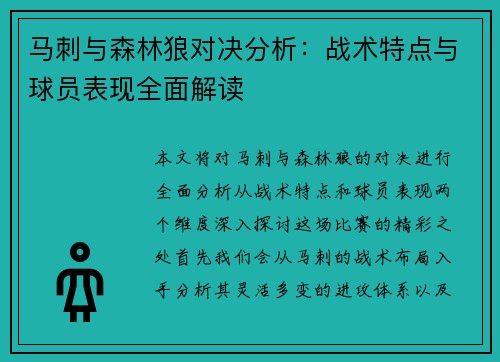 马刺与森林狼对决分析：战术特点与球员表现全面解读